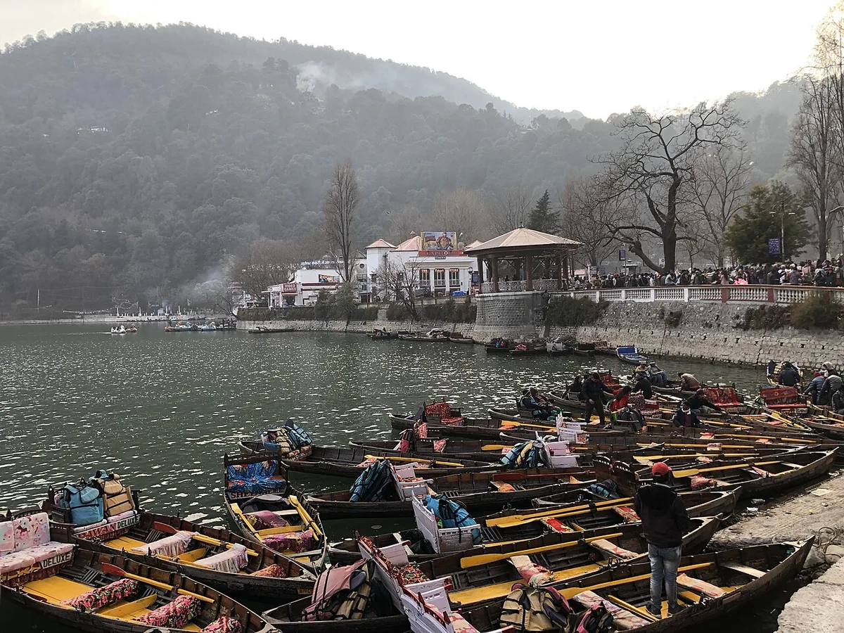 Boats on Naini Lake in Nainital near Jim Corbett